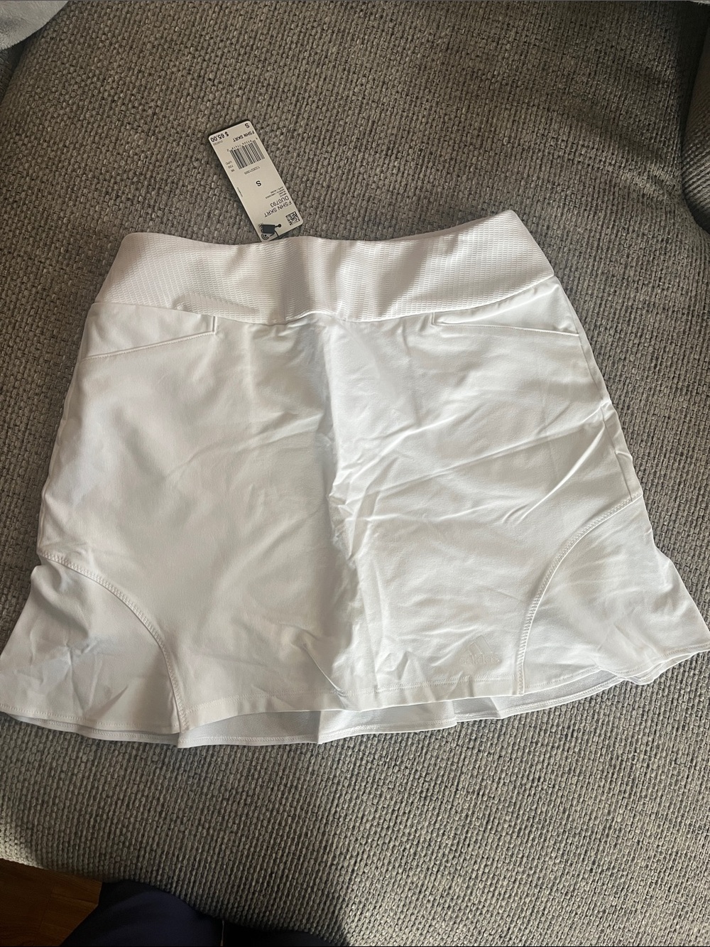 adidas White Performance Athletic Skort with Subtle Logo